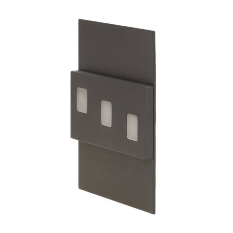 LEPUS LED 1,2W, oprawa schodowa natynkowa, 12V DC, 100lm, 3000K, grafit