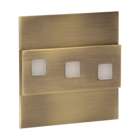 LEPUS LED 1,2W, oprawa schodowa natynkowa, 12V DC, 100lm, 6000K, mosiądz