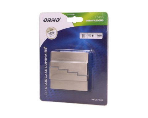 LYNX LED 1,2W, oprawa schodowa natynkowa, 12V DC, 100lm, 3000K, satyna