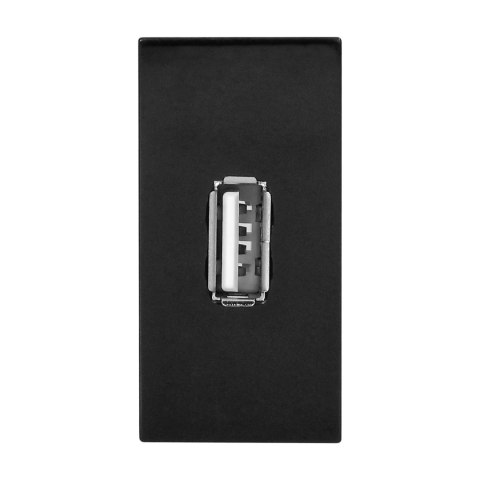 NOEN USB data, gniazdo modułowe 22,5x45mm USB data 2.0, piny, czarne