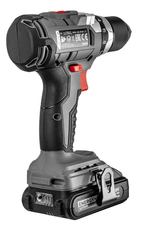 Wiertarko-wkrętarka akumulatorowa bezszczotkowa Energy+ 18V, Li-Ion, 13 mm, bez akumulatora