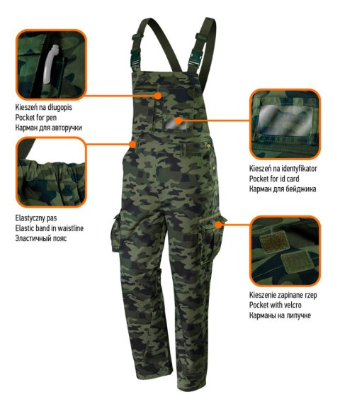 Ogrodniczki robocze CAMO, rozmiar XXXL