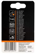 Bity udarowe S2, 50 mm, T40, 5 szt.