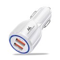 Ładowarka samochodowa Maclean, Qualcomm Quick Charge, QC 3.0 - 5V/3A, 9V/1.8A, 12V/1.6A, Gniazdo 5V/3.1A, Biała, MCE478 W