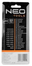 Szczelinomierz 20 listków (0.05 - 1.0 mm) 65MN/stal nierdzewna