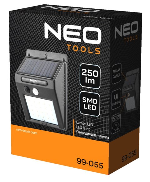 Lampa solarna ścienna 20 SMD LED 250 lm