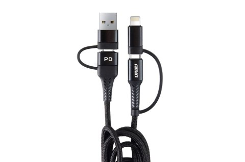 Kabel usb usb-c 3w1 iphone lightning usb usb-c 1m uc-15 amio-02547