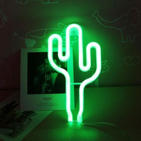 ZD79 Lampka led neon kaktus