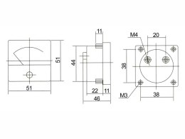 51-215# Miernik analogowy voltomierz kwadrat 15v
