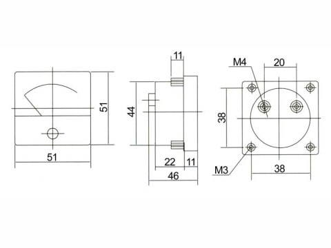 9320# Miernik analogowy voltomierz kwadrat 40v