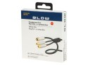 91-230# Rozgałęziacz rca:wtyk-2gniazda metal z przewodem 15cm