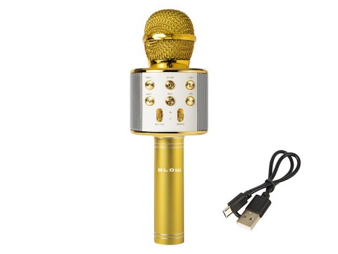 33-145# Mikrofon prm402 blow złoty karaoke"