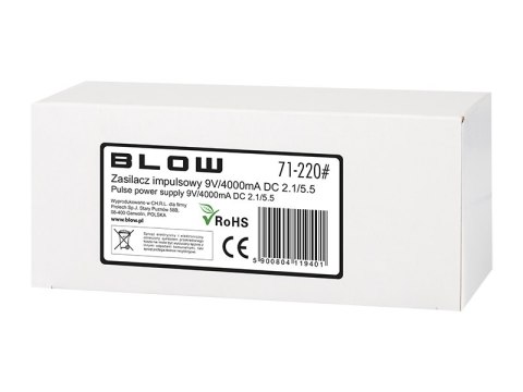 71-220# Zasilacz impulsowy 9v/4000ma 2,1/5,5