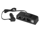 96-880# Rozgałęźnik zapalniczki samochodowej 1xwtyk/3xgniazdo+2xusb cs-43 kabel