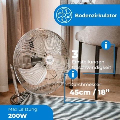 CR 7306 Cyrkulator podłogowy 45 cm, wentylator podłogowy 18?, 3 prędkości, regulacja kąta 125°