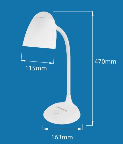 ELD110W Esperanza lampka biurkowa e27 electra biała