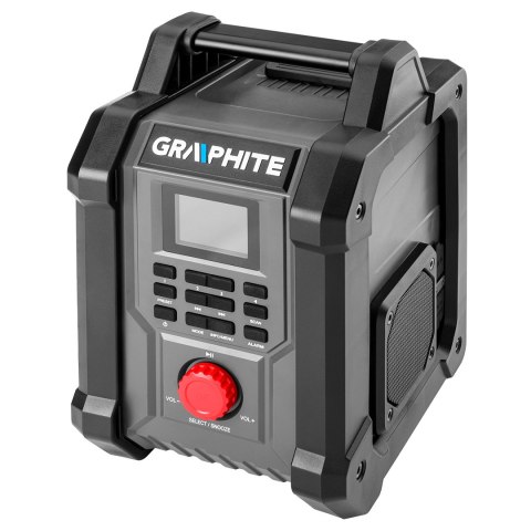 Radio budowlane akumulatorowo-sieciowe Graphite Energy+ 18V, bez akumulatora