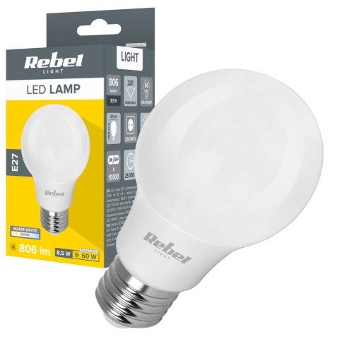 Lampa LED Rebel A60 8,5W E27 3000K, 230V