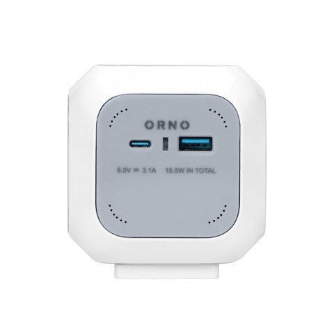 Przedłużacz 4x2P+Z (Schuko), ładowarka USB A+C, Quick charge, 1,4m H05VV-F 3x1,5mm?, szary