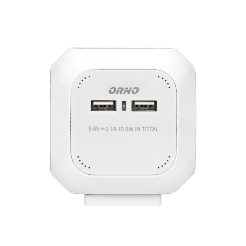 Przedłużacz 4 krotny 2P+Z, ładowarka 2xUSB, 1,4m H05VV-F 3x1mm2, biały