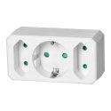 Rozgałęźnik 2x2P + 1x2P+Z (Schuko), biały