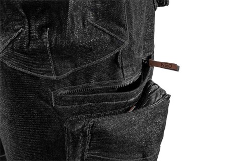 Krótkie spodenki robocze DENIM, czarne, rozmiar M