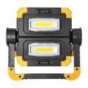 GEMINIX LED 2x10W, naświetlacz roboczy, przenośny z akumulatorem, 1200lm, IP44, 4000K, 5000mAh