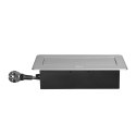 Gniazda meblowe wpuszczane w blat z płaskim frezowanym rantem, ładowarką USB i przewodem 1,5m, 2x2P+Z, 2xUSB (typ A+C; 3,6A), sr