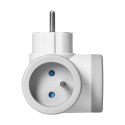 Rozgałęźnik 2P+Z z ładowarką 2xUSB, szybkie ładowanie, biało-szary