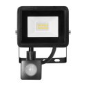 ALLED 10W Naświetlacz LED z PIR, 850lm, IP44, 4000K, Alu+Glass