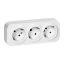 Gniazdo potrójne ToDo 2P+Z Schuko IP20, 16A, 230V AC, biały, 10 sztuk