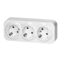 Gniazdo potrójne ToDo 2P+Z Schuko IP20, 16A, 230V AC, biały, 10 sztuk