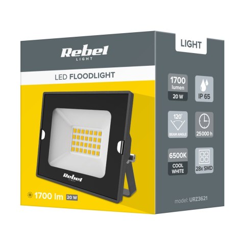 Reflektor LED naświetlacz Rebel 20W, 6500K, 230V