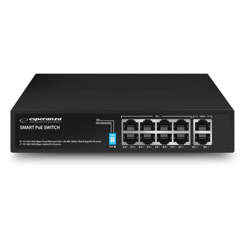 ENS108 Esperanza switch 10-portowy poe 10/100/1000 120w matrix