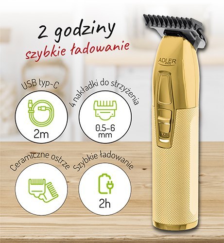 AD 2836 gold Trymer strzyżarka profesjonalna - usb