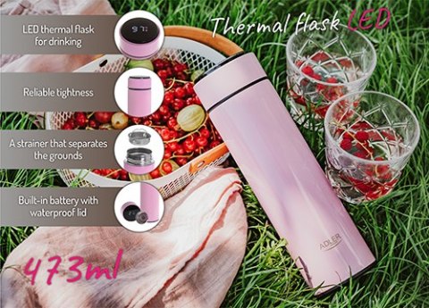 AD 4506 pink Termos led 473ml różowy