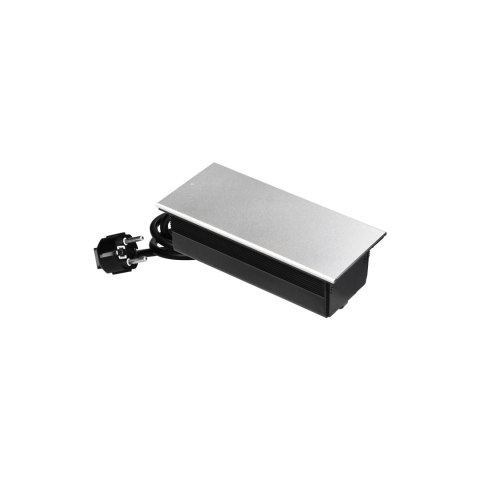 Gniazdo meblowe z przesuwną pokrywą, 2x2P+Z (French), USB A+C, srebrne