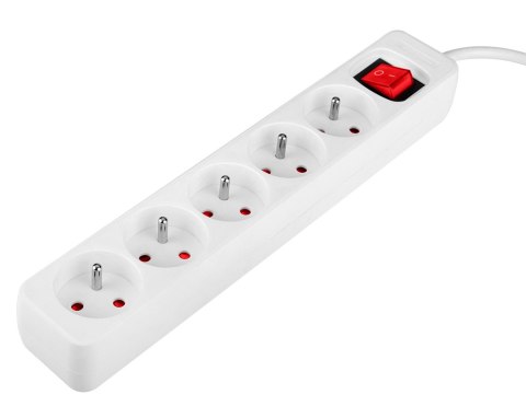 Przedłużacz listwowy 3 m, 3 x 1.5 mm2, 5G, biały, ON/OFF