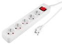Przedłużacz listwowy 3 m, 3 x 1.5 mm2, 5G, biały, ON/OFF