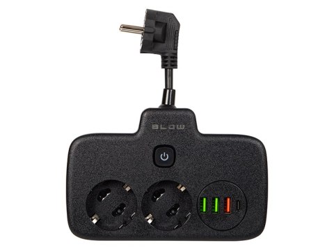 98-233# Rozgałęźnik ps-310u 3-gniazda 3xusb 0.1m czarny 2x1mm przedłużacz`