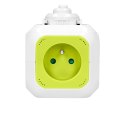 Przedłużacz 4-krotny z ładowarką 2xUSB 1,4m limonkowy