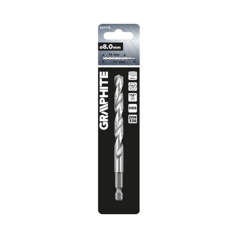 Wiertło do metalu Hex 8.0 mm