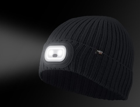 Czapka z latarka LED RGB, grafitowa