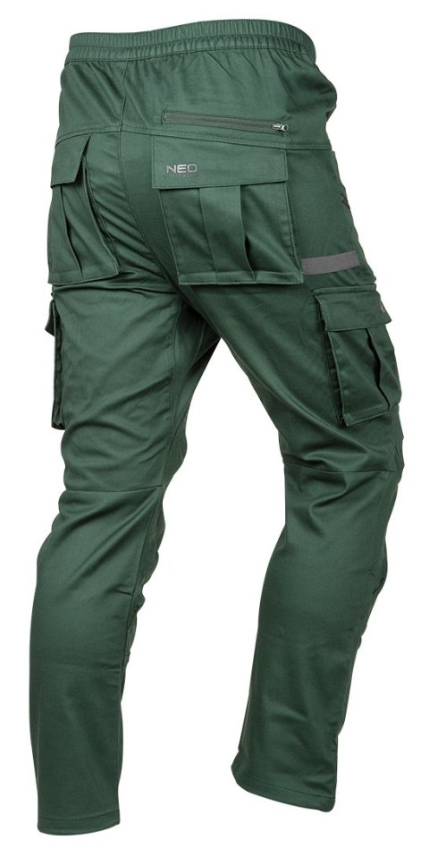 Spodnie robocze OUTDOOR, typu jogger, zielone, rozmiar XS