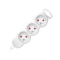 Przedłużacz 3x2P+Z,1,4m, 3x1mm?, biały