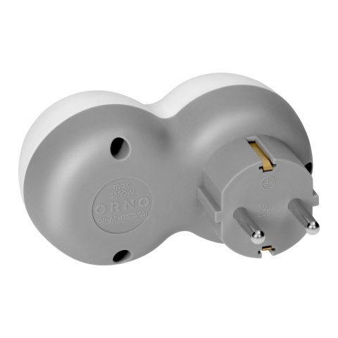 Rozgałęźnik 2P+Z, USB-A+C, schuko, biało-szary