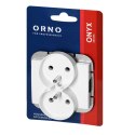 Gniazdo podwójne p/t 2x2P+Z Onyx, 16A, 250V, PT-6OR, biały