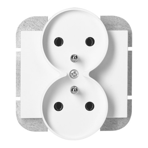 Gniazdo podwójne p/t 2x2P+Z Onyx, 16A, 250V, PT-6OR, biały