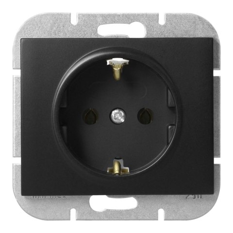 Gniazdo pojedyncze p/t 2P+Z Schuko Onyx, 16A, 250V, PT-17O, czarny
