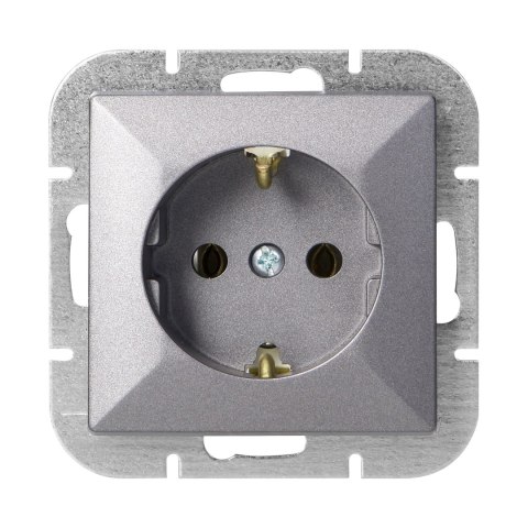 Gniazdo pojedyncze p/t 2P+Z Schuko Pearl, 16A, 250V, PT-17P, antracyt